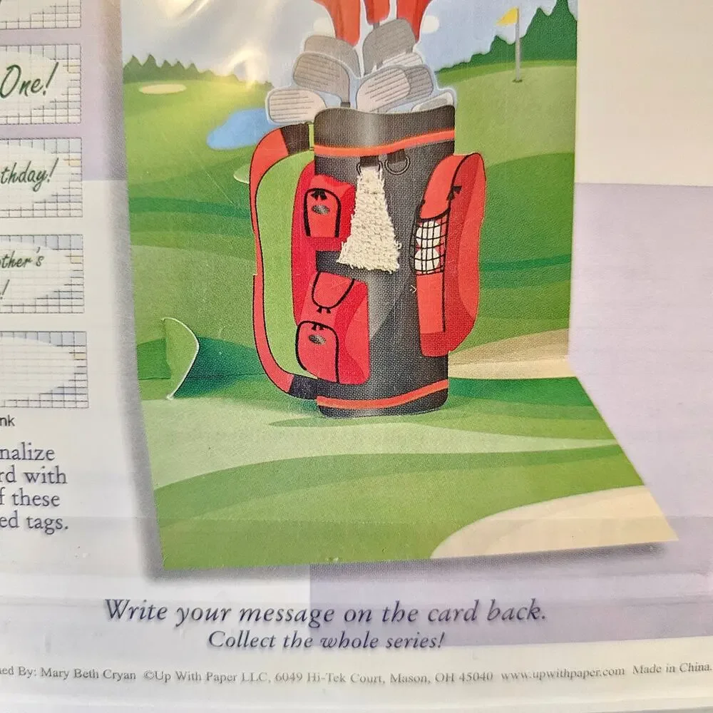 Golf Pop Up Greeting Card Father's Day Birthday Hole in One Mothers Day